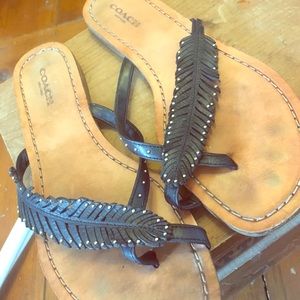 Coach feather sandals